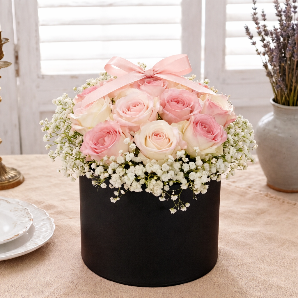 Round box fresh flowers - 16