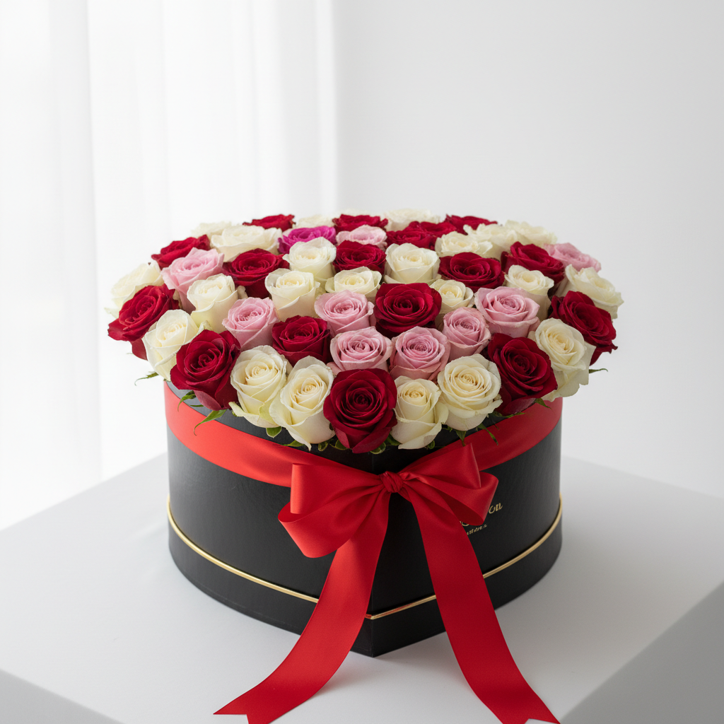 Fresh Roses Heart Box - XL (Pre-Order 24h)