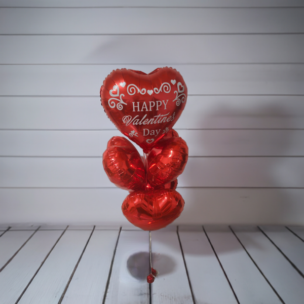 Bundle of 6 heart shape foil balloons