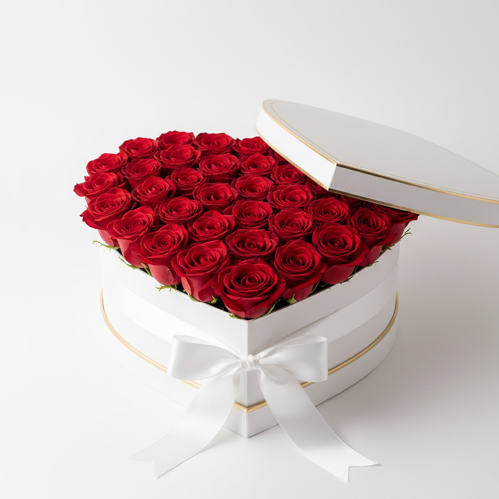 Fresh Roses Heart Box - XL (Pre-Order 24h)