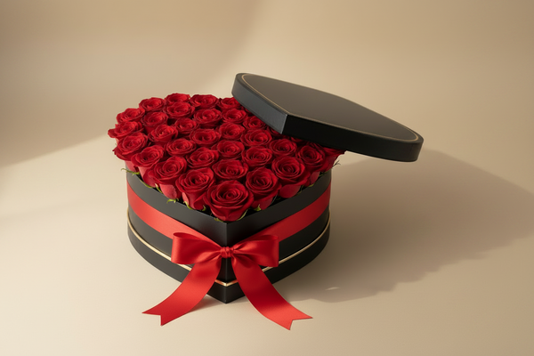 Fresh Roses Heart Box - XL (Pre-Order 24h)