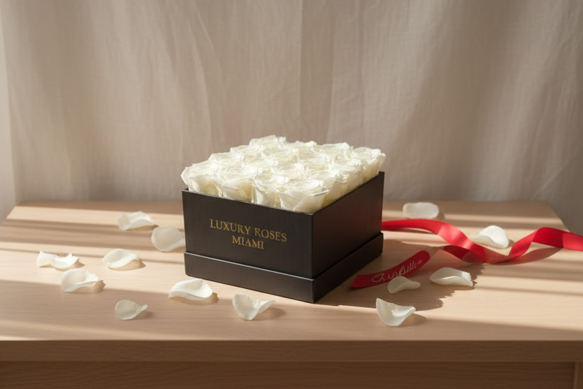 Preserved Rose Square Box - 16