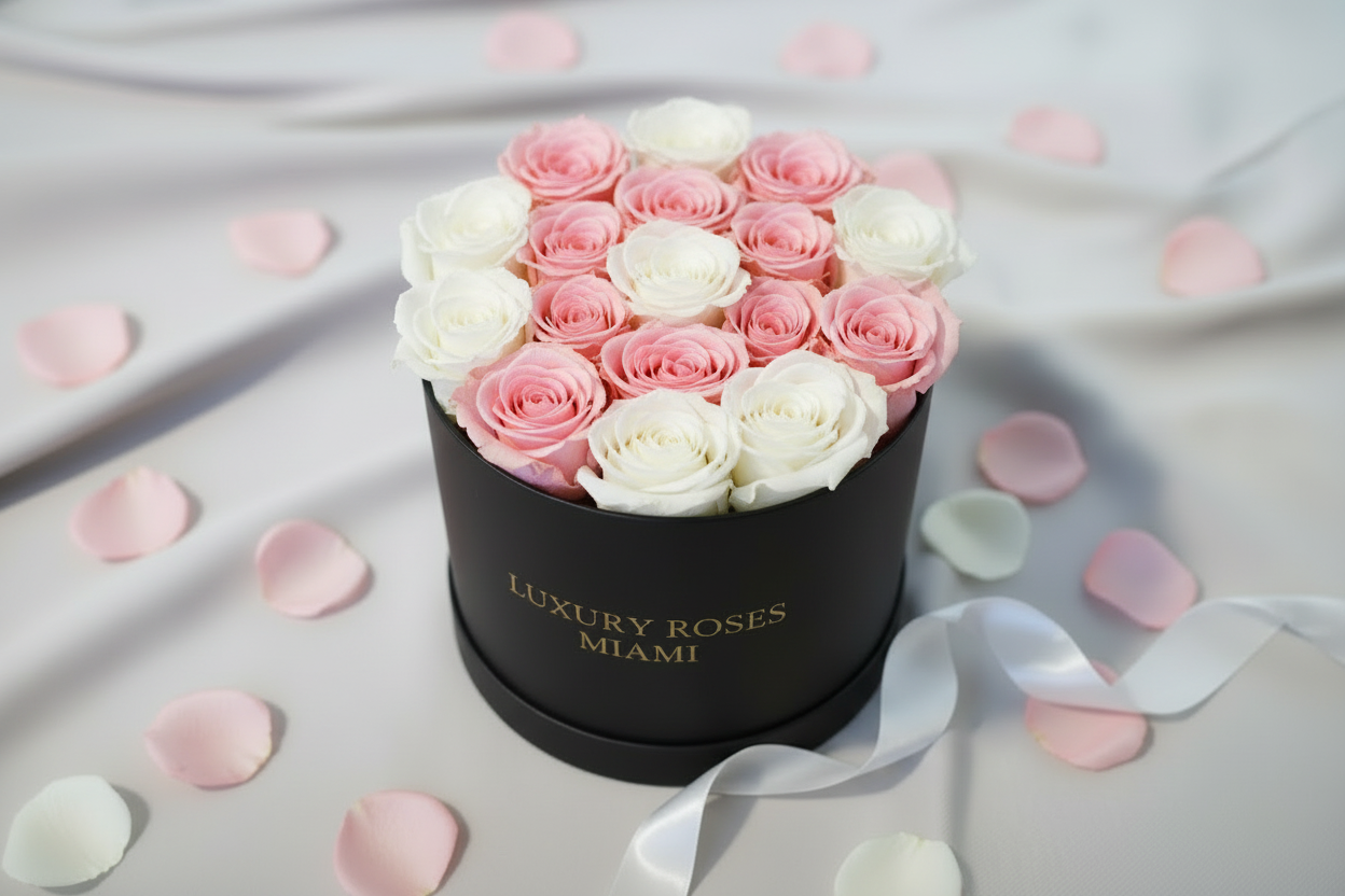 Preserved Rose Round Box - 16