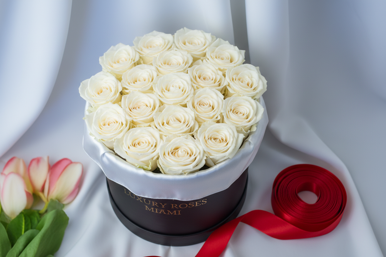 Preserved Roses Round Box – 12