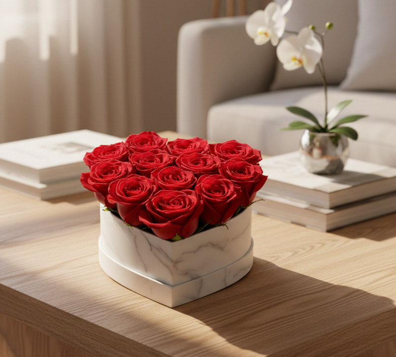 Preserved Rose Heart Box - Small